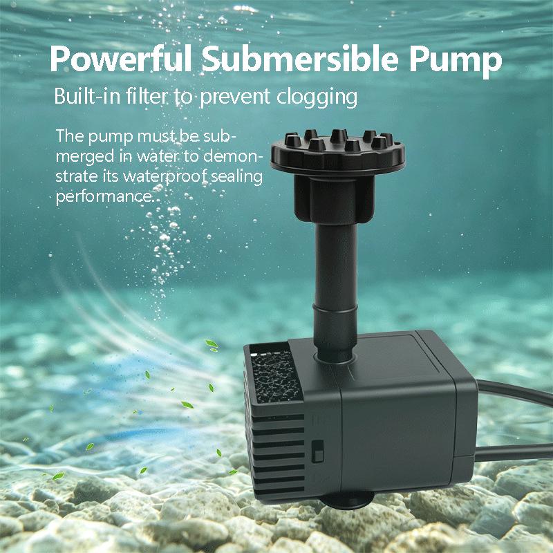 Solar-Powered Floating Garden Fountain and Light