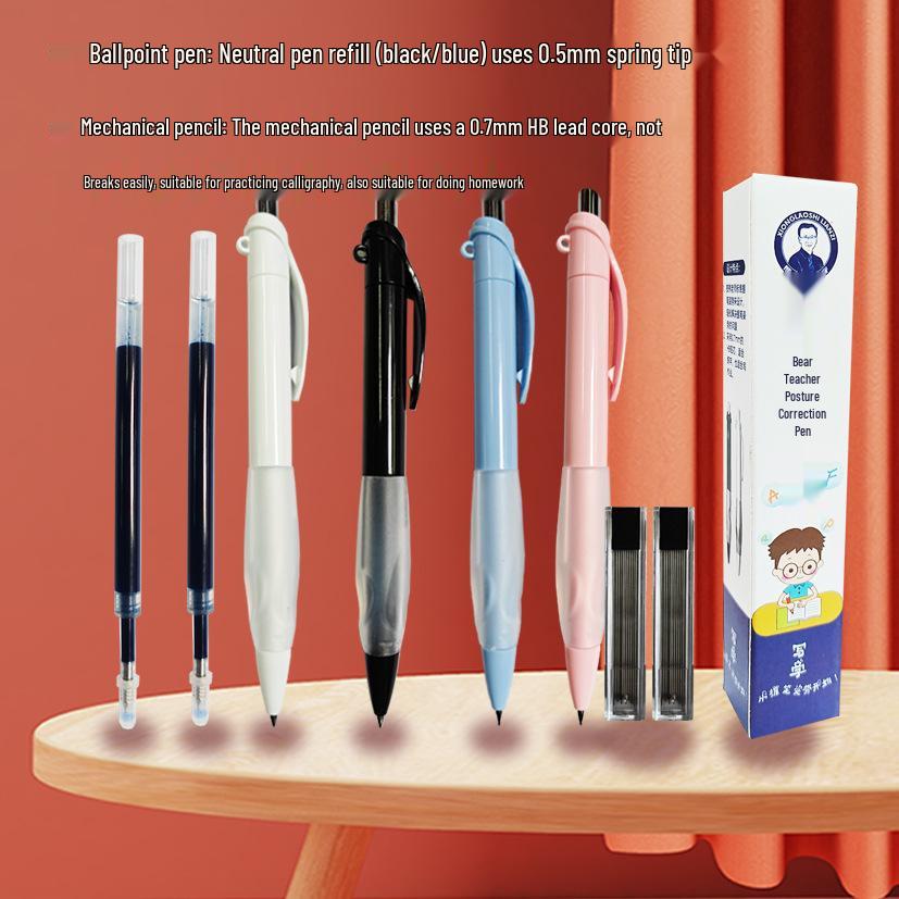 Stylo Professionnel de Correction de Posture Bear Teacher pour Étudiants - Outil Universel pour Améliorer la Posture de Prise du Stylo