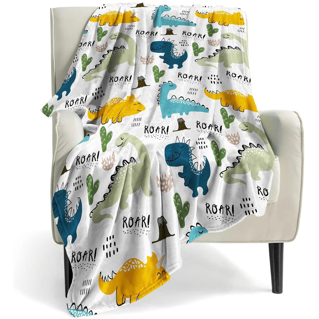 Cartoon Dinosaur Flannel Blanket Digital Printing Nap Gift Blanket Fleece Blanket