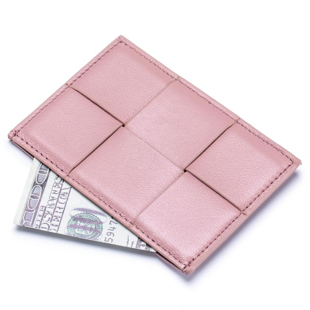 2025 neue ultradünne Kartentasche, Damen Visitenkartenetui, gewebtes Schafsleder, kleiner und zarter tragbarer Kartenhalter, Geldscheinklammer.