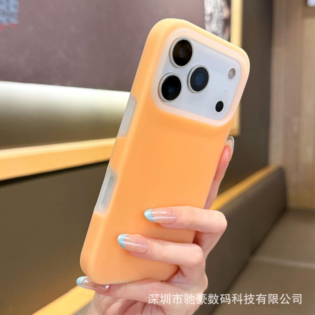 Liquid jelly magnetic attraction is suitable for iPhone17promax solid color mobile phone case Apple 16 simple skin feeling 15 anti-drop.