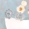 2026,Flower Design Earrings Natural November Birthstone Sky Blue Topaz 925 Sterling Silver Fine Jewelry for Women's Banquet Gift