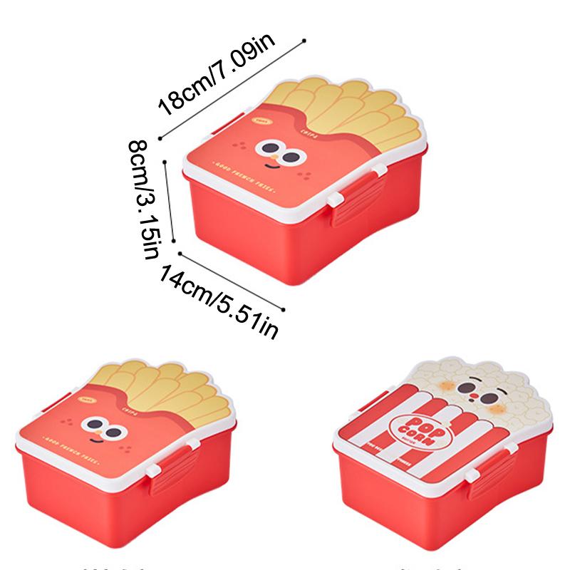 Carina Lunch Box per Bambini Cartone Animato Patatine Fritte Pollo Fritto Fantasia Bambini Pranzo Scolastico Campeggio all'Aperto Picnic Cibo Piccolo Contenitore