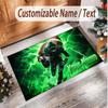 American Football Theme Soft Crystal Velvet Rug Custom Name & Text Print Non Slip Floor Rug for Bedroom Living Room