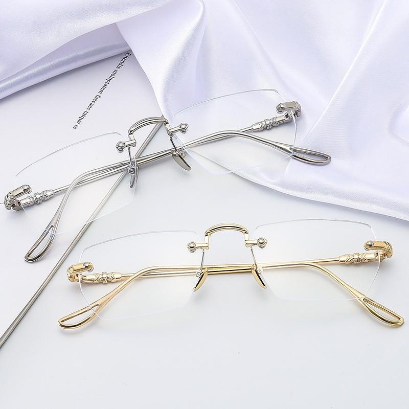 Herren Business Randlose Lesebrillenfassung Blaulichtblockierende Alterssichtigkeit Brille 0+1.0+1.5+2.0+2.5+3.0+3.5+4.0 Unisex