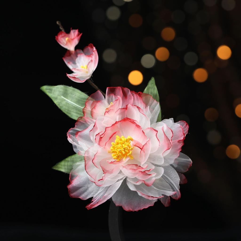 Flower Hair Clips Forks Chinese Hanfu Hair Accessories for Women Hairpin Fork Handmade Vintage Wedding Hair Jewelry Retro Crowns for Girl and Women