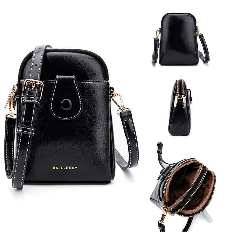 

Baellerry Women Fashion Shoulder Bags Classic Design PU Leather Crossbody Bag Zipper Phone Pack Purse 19.5*15*8cm