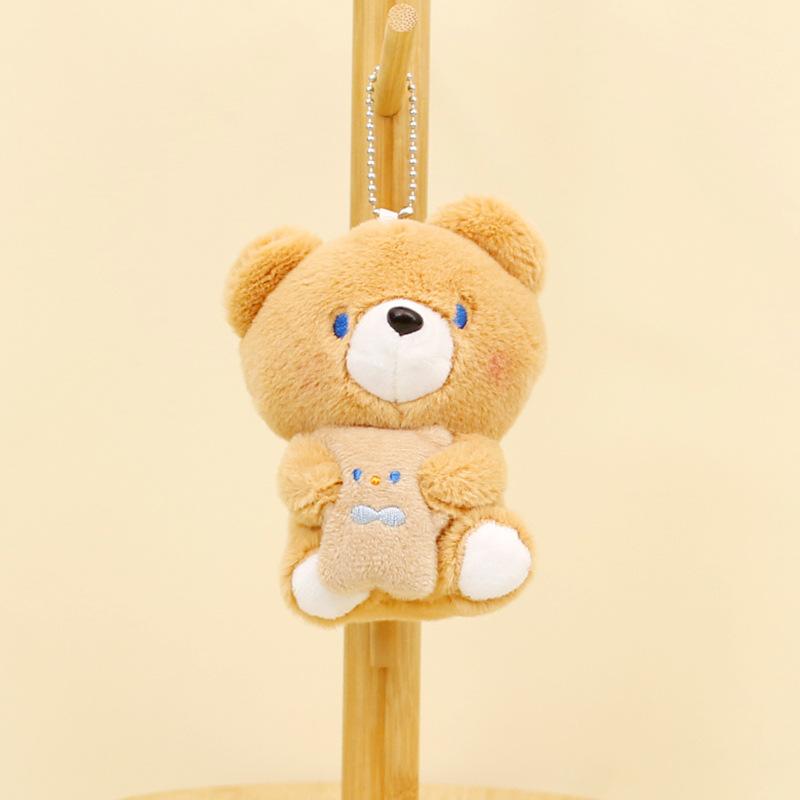 

Plush Sweet Toy Rabbit Keychain Short Plush Stuffed Animal Decorative Charm Bear