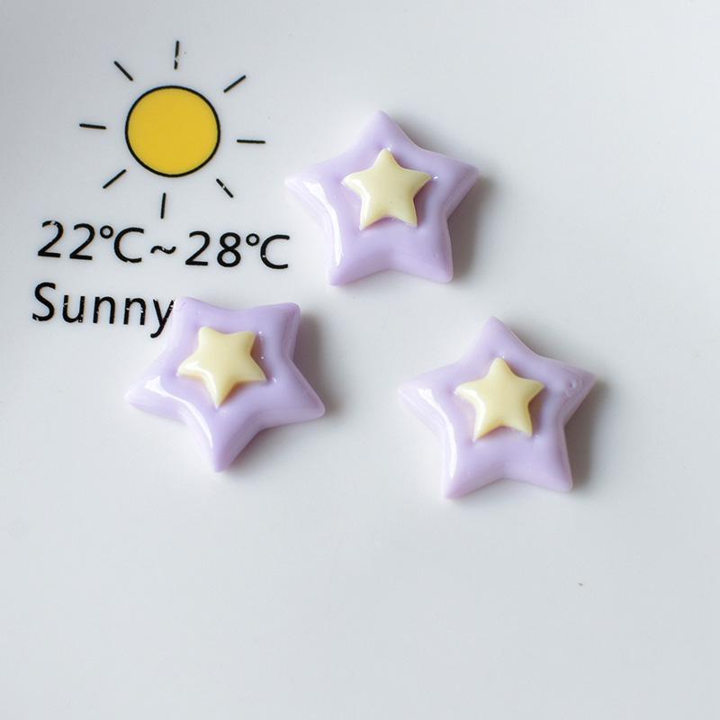 Love Star Double-Layer DIY Resin Accessories: Handmade Cream Style Hairpin & Mobile Case Decor