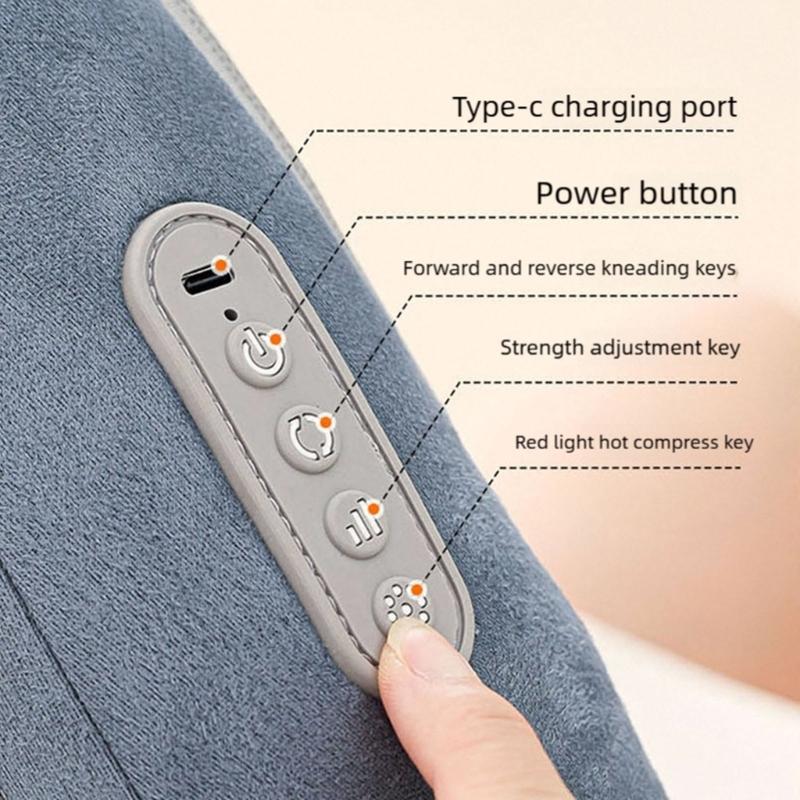 Massage Pillow,Neck and Back Massagers with Heat,Shiatsu Massage Pillow for Back,Shoulder Leg Foot Pains Stress Relax