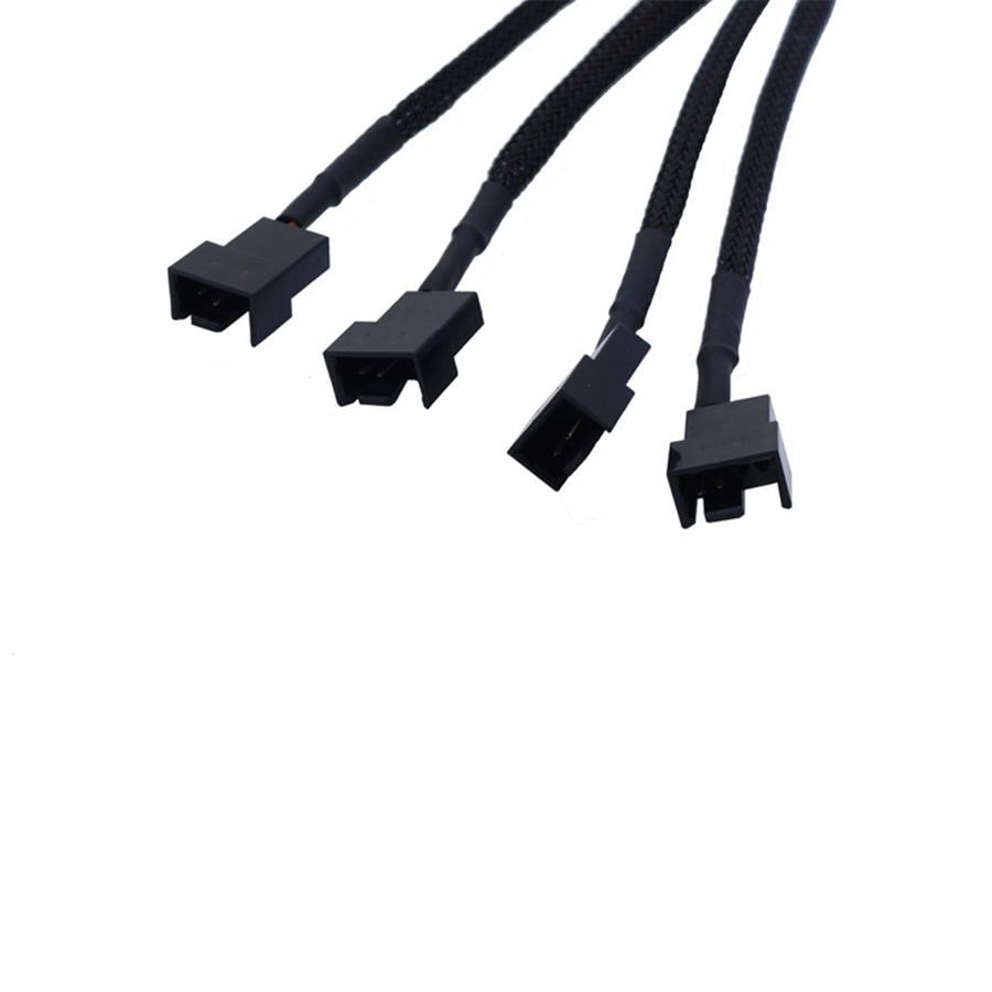5Pcs 15-Pin SATA To 4X 3 or 4 Pin Fan Connector 12V Sleeved Power Adapter Cable