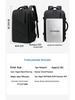 Men's Expandable Waterproof Business Travel Backpack, Large Capacity, Oxford Cloth, for Laptops.
