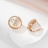 Kinel Glossy Round Stud Earrings For Women Zircon Trendy Jewelry