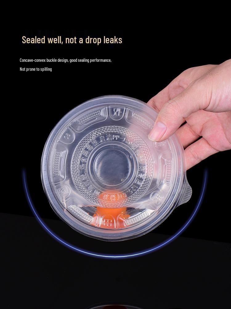 Food-Grade Disposable Round Plastic Bowl for Rice, Soup, or Dessert - No Lid