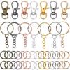 70Pcs/Set Gancho de pressão giratório e chaveiros com conectores de anéis de salto de corrente para chaveiro DIY Cordão para fabricação de joias Suprimentos