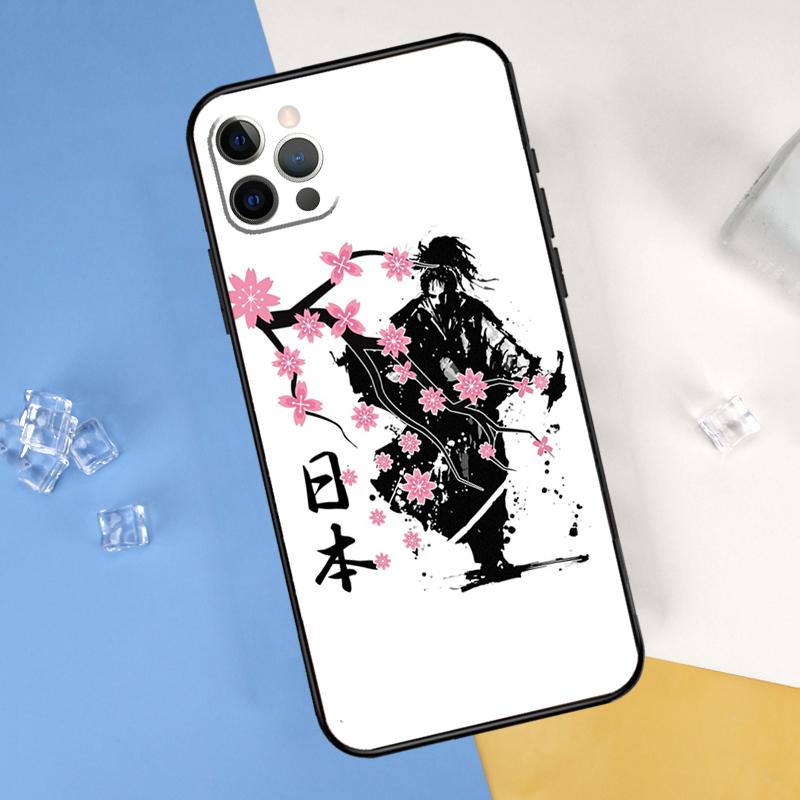 Japanese Style Samurai Art Phone Case For iPhone 16 Pro Max 12 13 Mini 11 14 15 Pro Max XR 16 15 Plus 16e Cover Shell