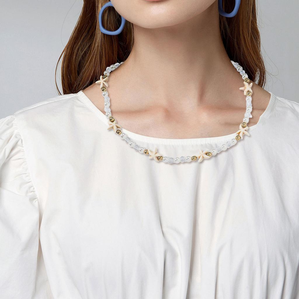 Stylish Beach Necklace Handmade Jewelry Starfish Necklace Women Accessories Short Necklace Suitable for Party Daily