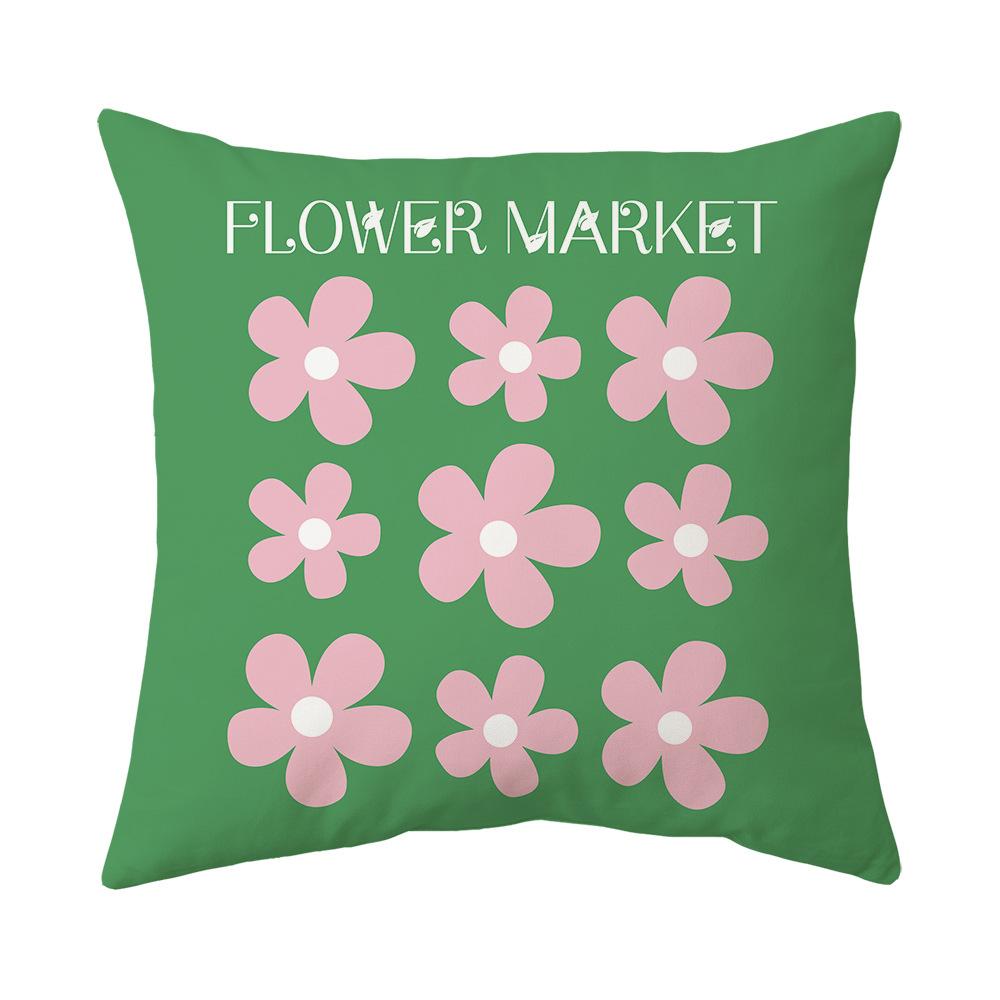 Boho Pillowcase Office Cushion Sofa Pillow Bedside Backrest Lumbar Plant Print Pillow