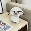 Süßer Bichon Frisé Holz-Brillenaufbewahrungsbox Handgefertigter Brillenhalter Dekorative Statue Original Design für Zuhause & Büro