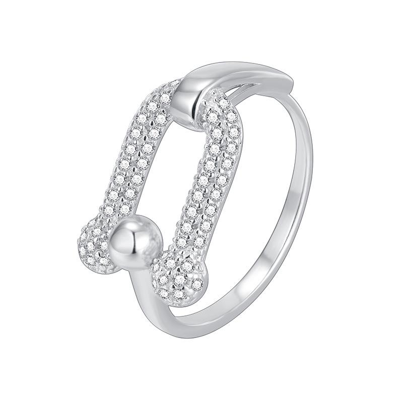 

Trendy S925 Sterling Silver Women s Horseshoe Buckle Adjustable Ring Adjustable Open Ring