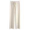 Mode Automne Hiver Taille Haute Cordon de Serrage Pantalon Femme Laine Fine Automne et Hiver Tricoté Droit Décontracté Pantalon Long Élégant Pantalon Ample 2367