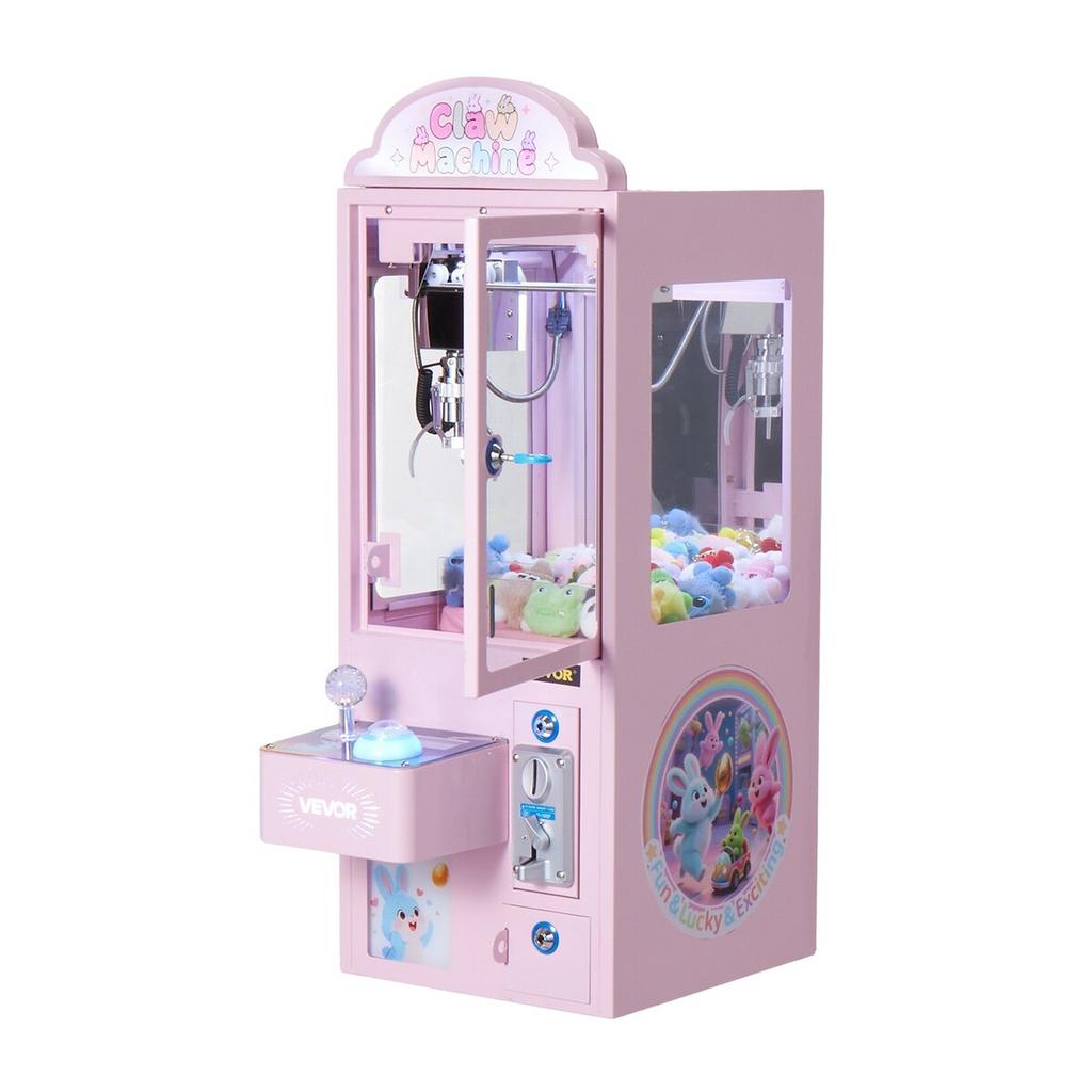 Claw Crane Machine, Medium-Sized Arcade Game Machine with Light & Sound, Adjustable Steel Claws, Precise Toy Candy Grabber Prize Dispenser Vending