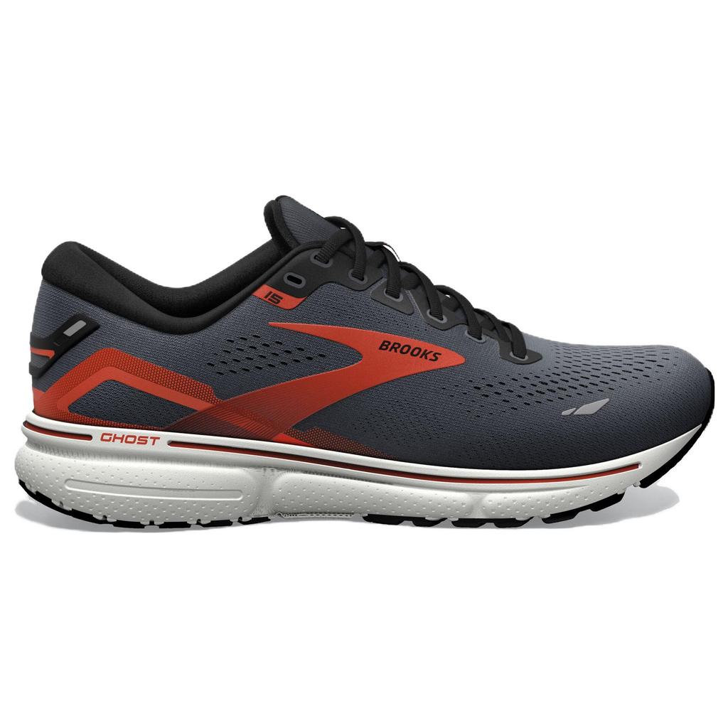 Brooks Ghost 15 Running Shoes Comfortable Non-Slip Low-Top Men sneaker Black Orange 110393-1D-024