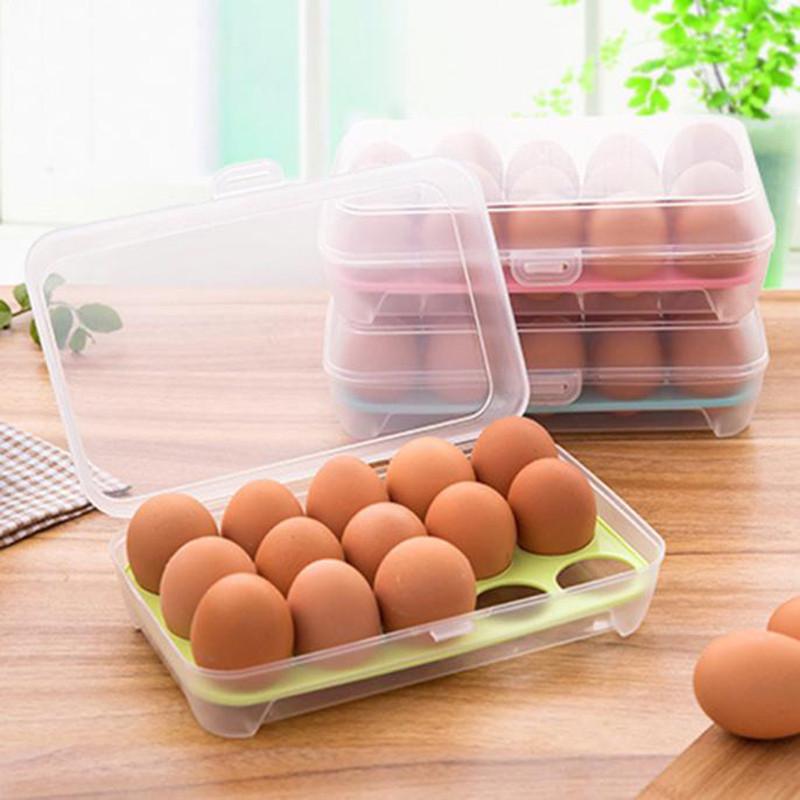 Single Layer Refrigerator Food 15 Eggs Airtight Storage container plastic Box