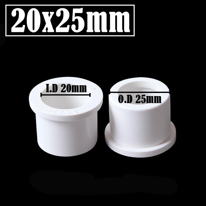 5Pcs/Lot I.D 20/25/32/40/50/63mm PVC Bushing Reducer Connector White PVC Pipe Joints Garden Water Supply Tube Reducing Union