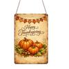 2D Flat, 1pc Vintage Happy Thanksgiving Pumpkin Maple Aluminum Sign, Thanksgiving Farmhouse Metal Sign, 8*12 Inches Suitable for Kitchen, Bathroom