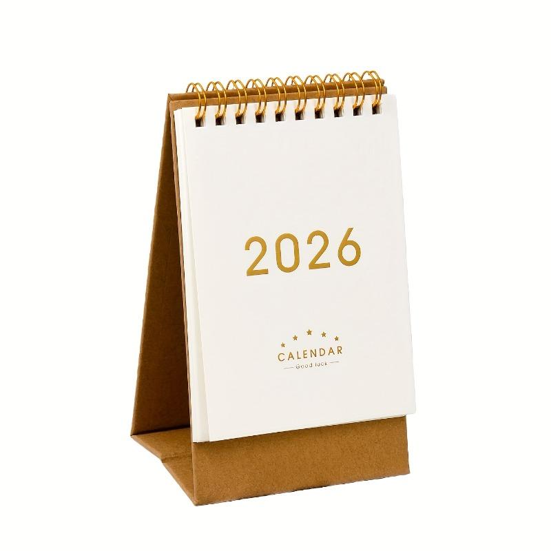 

Vintage Desk Calendar Planner-Monthly Grid & Dated Pages With Chinese/English Text, Self-Discipline Daily Planner