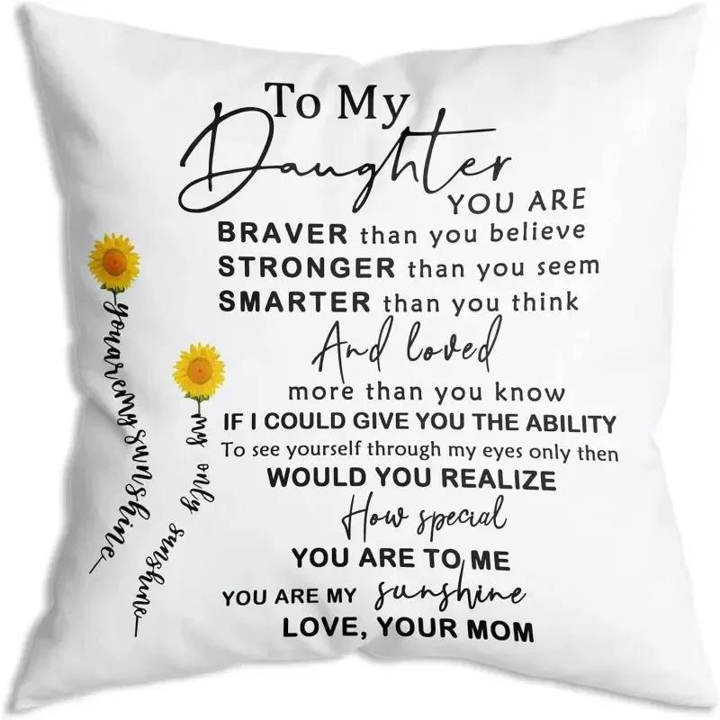 

Наволочка с принтом подсолнечника для спальни, гостиной, дивана, украшения дома, подарок для моей дочери, чехол для подушки с надписью 30x30CM(12x12in)