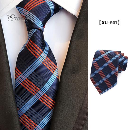 Men Business Tie Lightweight Multipurpose Adjustable Different Patterns Plaid Print Decorative Gentleman Wedding Daily Wear Necktie Clothes Accessory