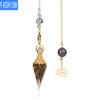Mixed Aura Natural Spirit Pendulum Crystal Pendant Yoga Gold-plated Buddha Meditation Idea Concentrated Jewelry