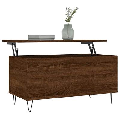 Coffee Table Brown Oak Look 90 X 44.5 X 45 Cm Engineered Wood