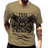 US Route 66 Printed New Men's Vintage T-Shirt European Size Hip-Hop Tops Tee Men Clothes Oversized T Shirt Daily Casual Clothing