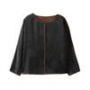 Reversible Chinese-Style Silk Crepe Retro Top - Mulberry Silk Long Sleeve Loose T-Shirt, Autumn Collection