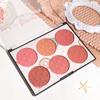 Six- Blush Plate Girl's Heart Waterproof Matte Pearl Multi- Nude Makeup Natural Grooming Students