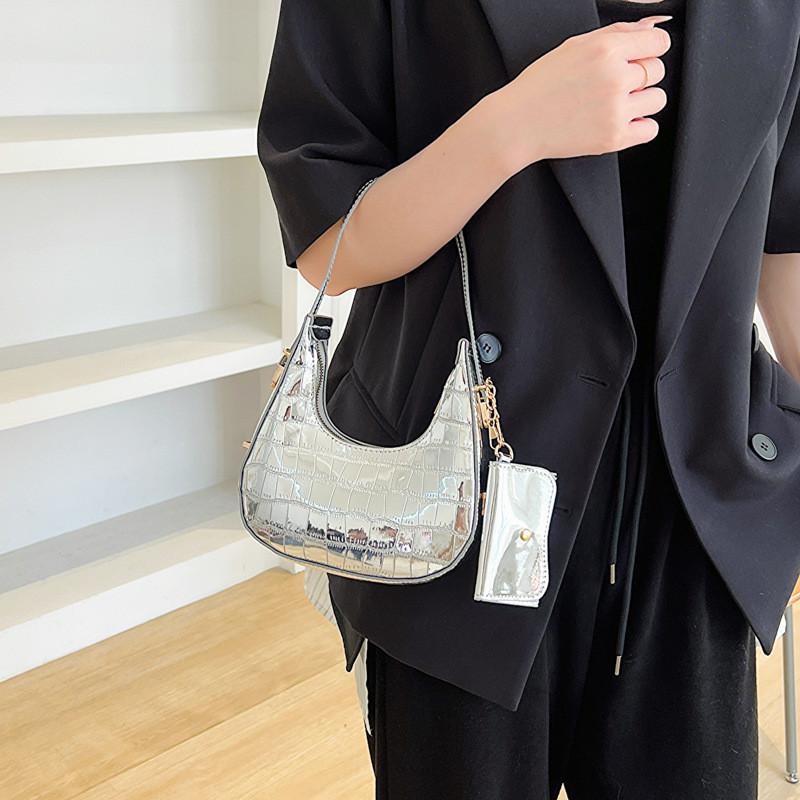 Stylish Minimalist Colorful Crescent Handbag Perfect For Spring And Summer Fashion