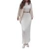 Russian Autumn/Winter Casual Round Neck Lazy Style Knitted Cardigan Set Dress