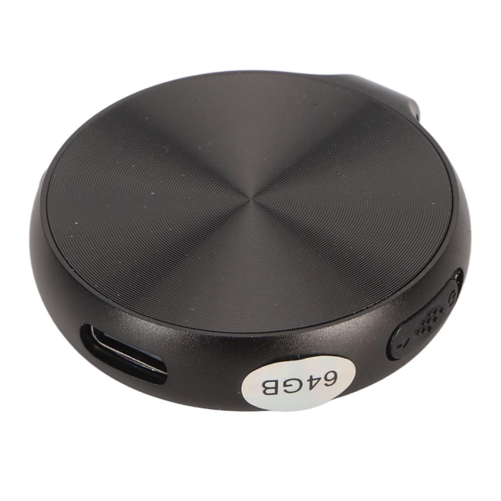 Mini Diktiergerät HD Rauschunterdrückung Sprachaktiviert 64GB MP3 Kleines Aufnahmegerät für Besprechung Schwarz