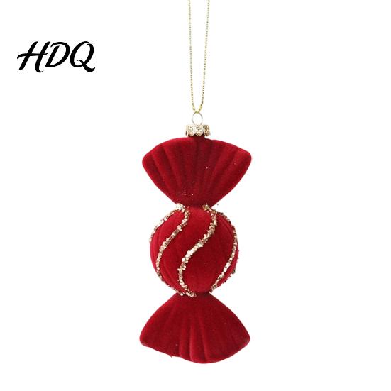 Holiday Hanging Decor for Christmas Trees Velvet Flocking Ornament Sparkly Rhinestones Red Candy Acorn Butterfly Tree Bows Reindeer Ornaments
