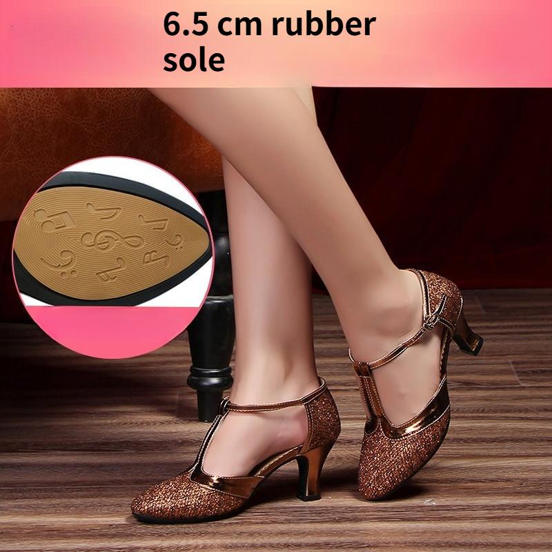 Women's Adult High-Heel Ballroom Dance Shoes with Soft Soles for Outdoor Use