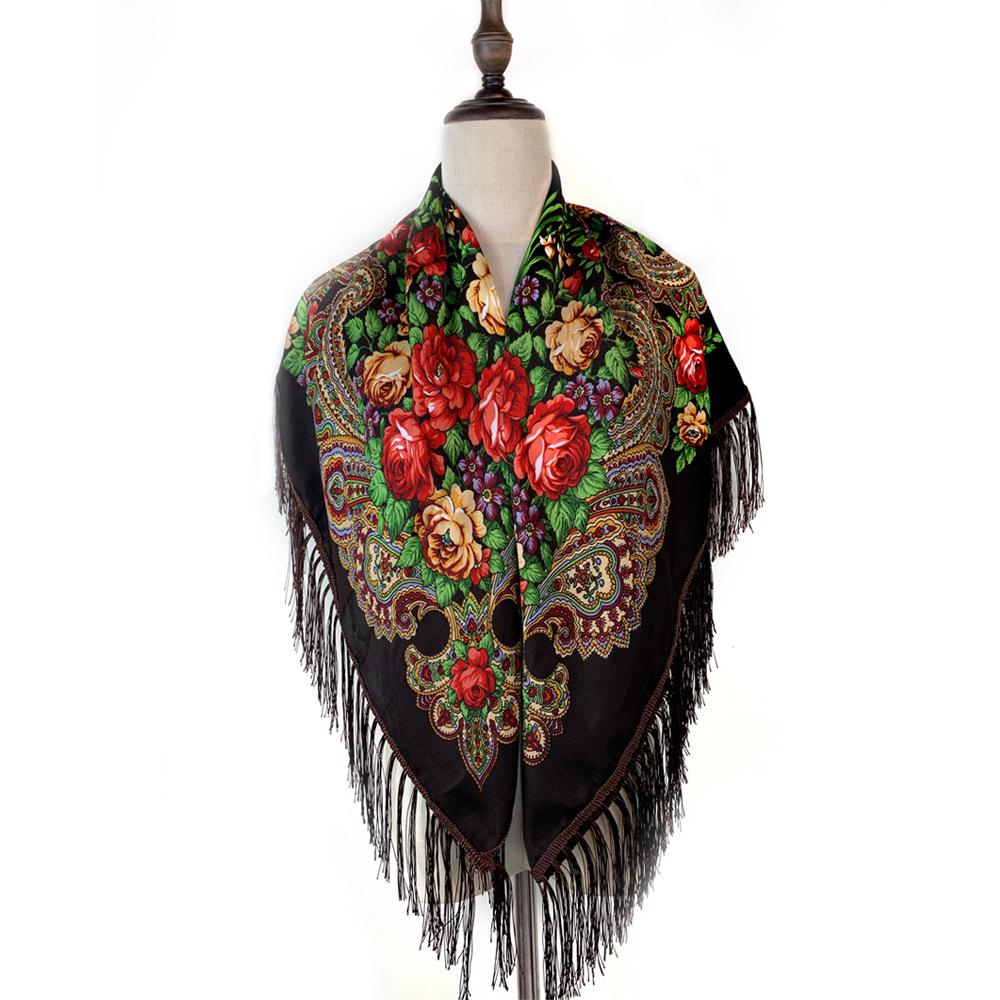 Bohemian Ethnic Tassel Floral Scarf - Year-Round Versatile Wrap