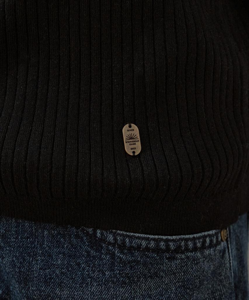 Wednesday Oasis For Woman Relaxed Basic Long Sleeve Knit_Black(Wc25-Kn58)