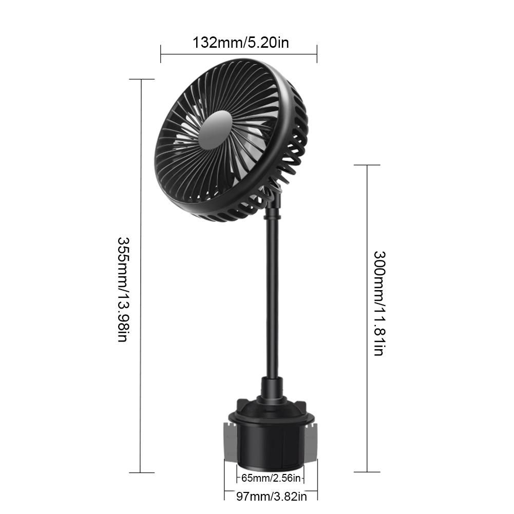 USB 3 Speed Electric Car Fans Powerful Quiet Auto Cooler Fan Rotatable for Car Van Truck SUV RV