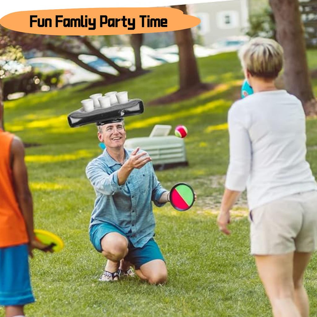 2Pcs Inflatable Beer Cup Pong Hat Creative Toss Game Hat for Adults Fun Party Supplies for Outdoor Games,Christmas Birthday