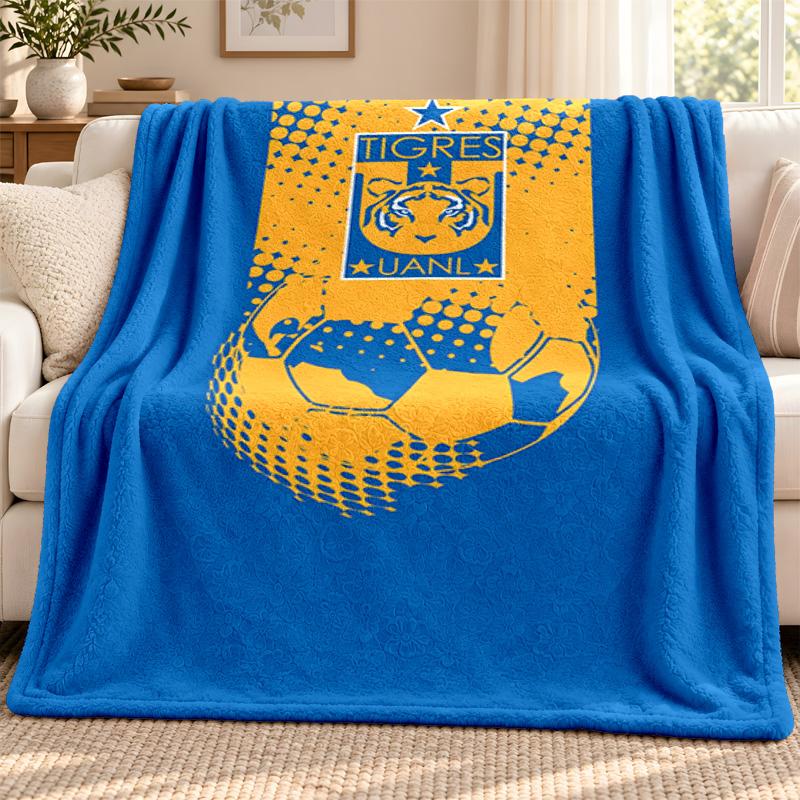 Club Tigres UANL blanket Flannel Blanket Soft Cozy Plush Throw for Sofa Bed Lightweight Home Decoration Outdoor camping