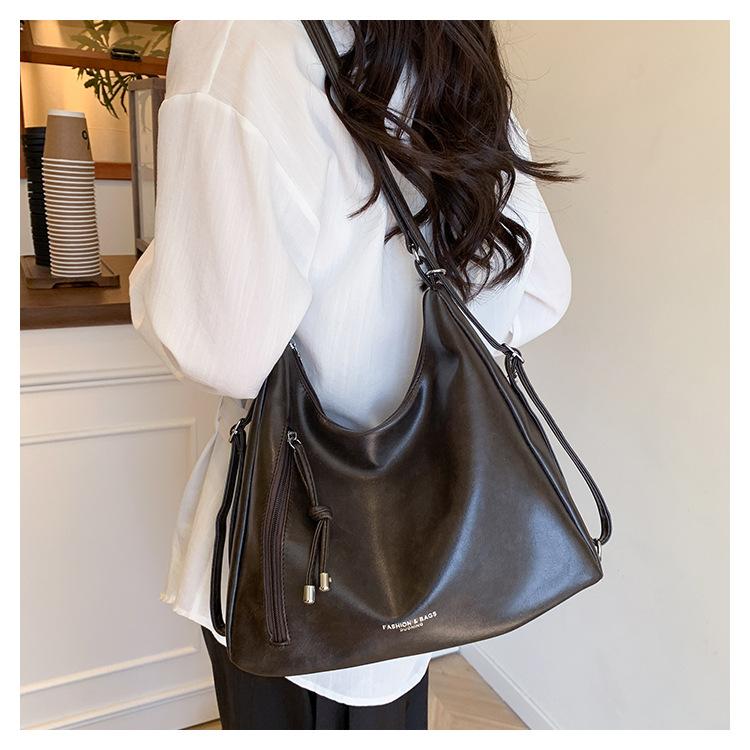 Simple Faux Leather Tote Bag New Commuter Shoulder Bag for College Students