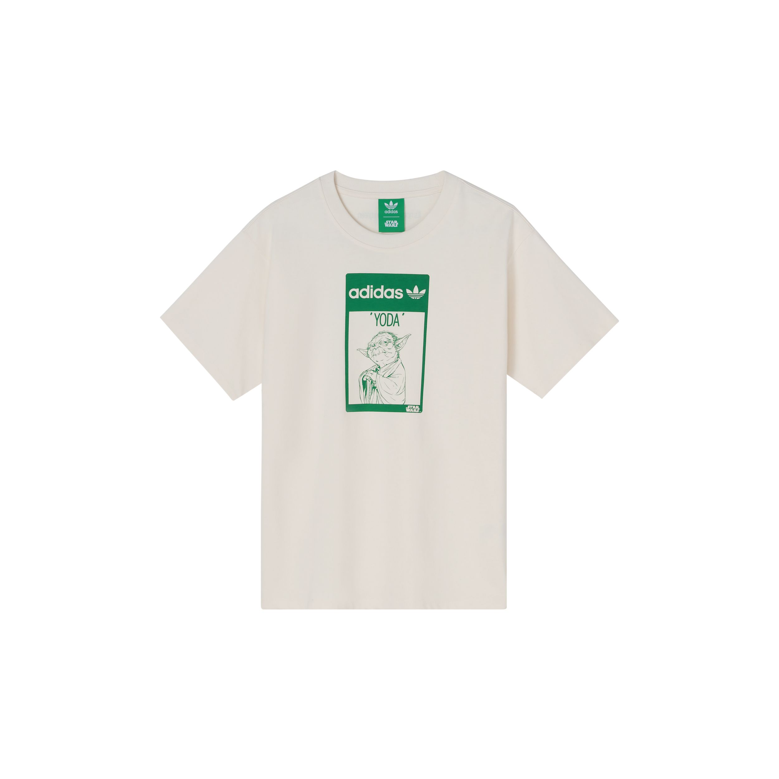 Adidas Originals Star Wars Yoda Graphic Crew Neck T Shirt Loose Fit Cream White Unisex GP3461 XXS